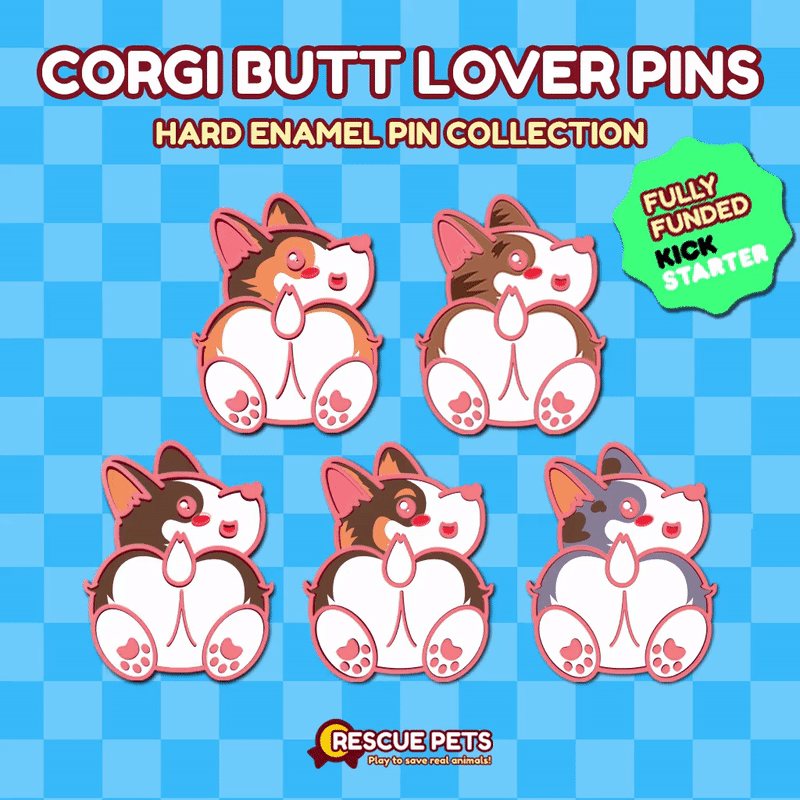 Corgi butt pin Kickstarter